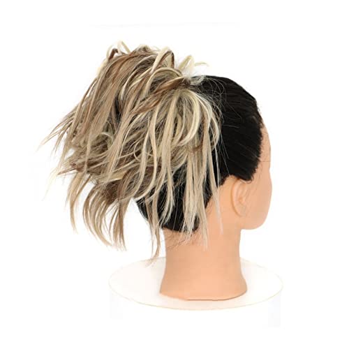 Haarteile Haarknoten Messy Bun Haarteil Haarverlängerung mit elastischem Band Tousled Updo Wavy Bun Extensions Synthetische Haarverlängerungen Chignons Haarteil for Frauen Brötchen Haare (Color : 005 von SUNESA