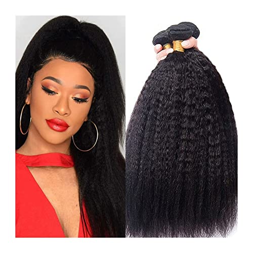 Haarverlängerung Yaki Straight Bündel menschliches Haar 3/4 PCs Bündel Brasilianisch versausches gerades menschliches Haar Webe Remy Haare Erweiterungen for schwarze Frauen natürliche Farbe Haarbündel von SUNESA