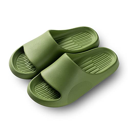 Hausschuhe Badeschuhe Hausschuhe Damen Sommer weicher Boden Badezimmer Indoor Home Home Dicker Boden Paar Eltern-Kind-Sandalen im Freien Badesandalen rutschfeste Gummipantoffeln (Color : Groen, Size von SUNESA