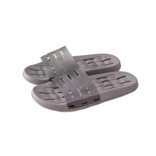 Herren Damen Badelatschen Herrenbad Hausschuhe mit austretenden Löchern rutschfeste Haushalt Weichsohlen Dusche Sandalen und Hausschuhe Transluzentes oberes Design Badeschuhe (Color : Grigio, Size : von SUNESA