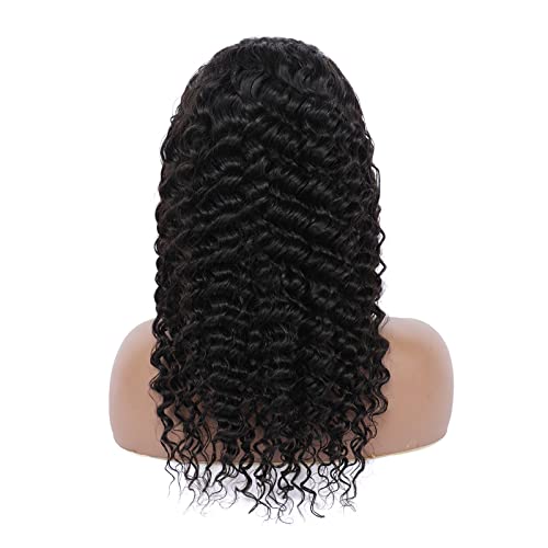 Perücken 10-30 Zoll langes glattes lockiges Haar Spitzenkopfbedeckung 13 * 4CM transparentes Netz plus Bandage kann die Echthaar-Perückenkopfbedeckung schweben lassen Perücken für Frauen ( Color : Cur von SUNESA