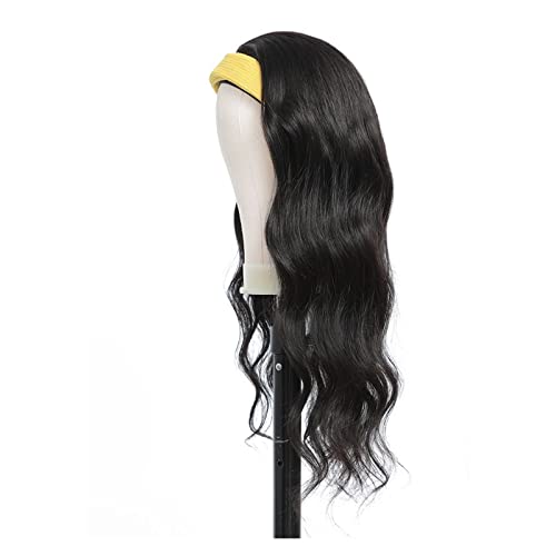 Perücken Brasilianische Körperwellen-Stirnband-Perücken 100% Echthaar-Stirnband-Schal-Perücken for Frauen Natürliches Remy-Haar Maschinell hergestellt ohne Klebstoff Haarteile (Size : 150 Denstiy, von SUNESA