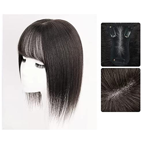 Perücken Perücke Mädchen Kopf Patch Weißes Haar Echthaar Dünn Flauschig Erhöhen Sie das Haarvolumen Perücke Stück Haarteile (Color : 15-(8-12)30CM-black) von SUNESA