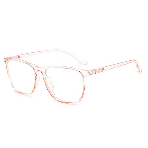 SUNGAIT Federscharnier Blaulichtfilterbrille Anti Blue Ray Digital Screen Glasses SGT902 (Transparenter Rosa Rahmen) von SUNGAIT