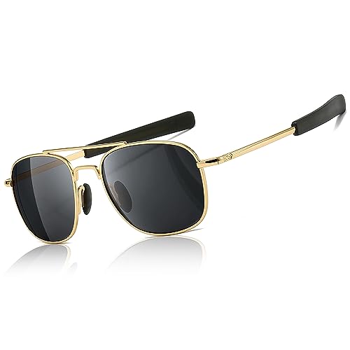 SUNGAIT Herren Militär Sonnenbrille Polarisierte Pilot Style - Bajonett-Tempel SGT285JKH DE von SUNGAIT