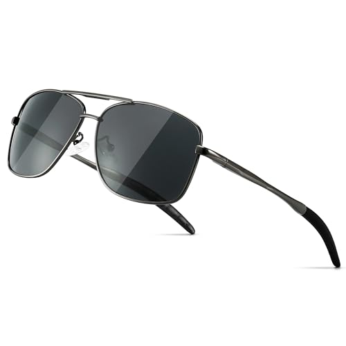 SUNGAIT Polarisierten Sonnenbrillen Mann Durable Metallrahmen für Angeln Driving Golf (Gunmetal Frame/Grau Lens) Metallrahmen -SGT925 QKH von SUNGAIT