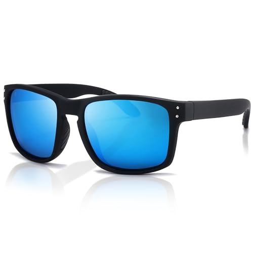 SUNGAIT No Bounce & Slip Leichte polarisierte Sonnenbrille passend für Männer Frauen Jugendliche Laufen Golf SGT806SHBL DE von SUNGAIT