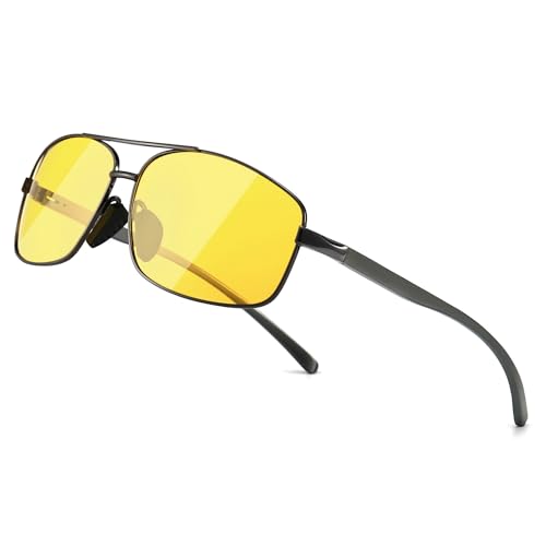 SUNGAIT Nachtfahrbrille für Herren blendungsreduzierende HD-Nachtsichtbrille polarisiert SGT458QKYSEU von SUNGAIT