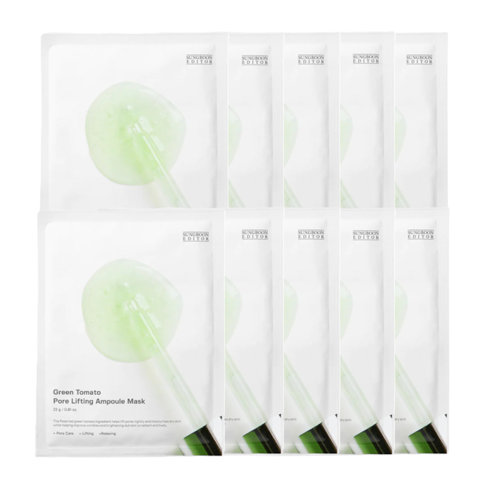 SUNGBOON EDITOR - Green Tomato Pore Lifting Ampoule Mask - 10ea Set von SUNGBOON EDITOR