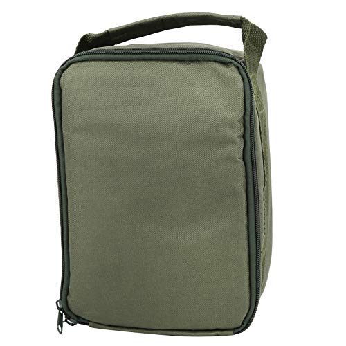 SUNGOOYUE Organizer der Fischereirolle, Tackle Storage Bag mit 3 Verstellbaren Partitionen Doppel -Reißverschlüsse für das Fischereiausrüstungszubehör Grüne Armee von SUNGOOYUE