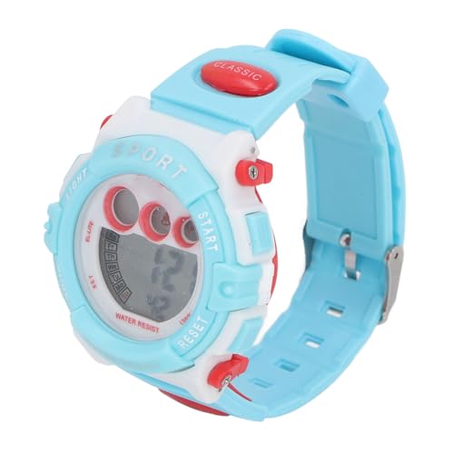 SUNGOOYUE Digital Kids Watch 7 Farben LED LED WASGERFORTE Sport-Armbanduhr für Kinder Im Alter von 4-15 Jahren für Tagesaktivitäten (Blau und weiß) von SUNGOOYUE