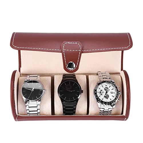 SUNGOOYUE Kleine und Leichte Überwachungsbox 3 -Zylinder -veränderte Überwachungsorganisator, Tragbares Bildschirmgehäuse, Schwarzer Lederstütze (Brown) von SUNGOOYUE