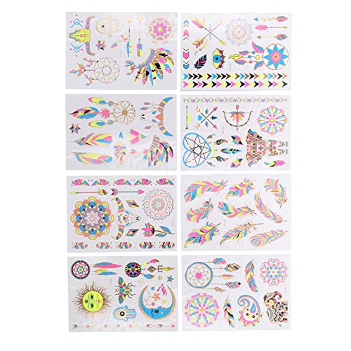 SUNGOOYUE Neon Wasserdichte Bronze -Tattoo -Etiketten für Tage mit Wittal Feast and Carnival Package Körperkunst von SUNGOOYUE