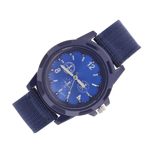 SUNGOOYUE Nylon Nylon Round Case Military Analog Wattle Uhren für die Armee, 4 Kololes (Blue) von SUNGOOYUE