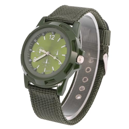 SUNGOOYUE Nylon Nylon Round Case Military Analog Wattle Uhren für die Armee, 4 Kololes (Green) von SUNGOOYUE
