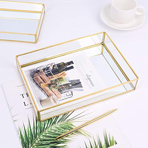 SUNGOOYUE Vintage Messing Edge -Schmucktablett Make -up Fall Organizer, Tragbare Kosmetik Display Box mit Großer Kapazität für Schönheitsbegeisterte (S) von SUNGOOYUE