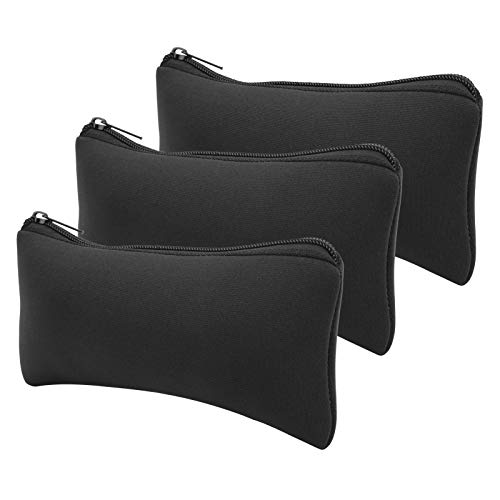 SUNGOOYUE Weichstifte Hülle Neoprene Bleistiftbeutel Stiftbeutel 3PCS Große Kapazität Wasserdicht Hautfreundlich mit Haltbarer Nähte für Schulbüroreisen (Black) von SUNGOOYUE