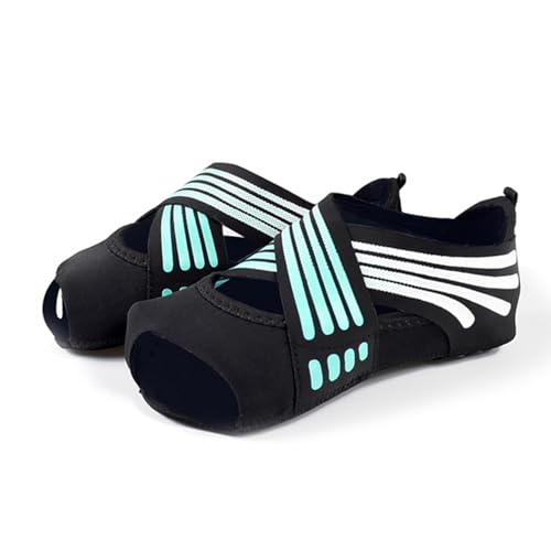SUNGOOYUE Yoga Socken, 1 Paar atmungsaktiv fünf Zehen Damen rutschfeste Fitness Socken mit Cross Straps für Pilates und Indoor Training von SUNGOOYUE