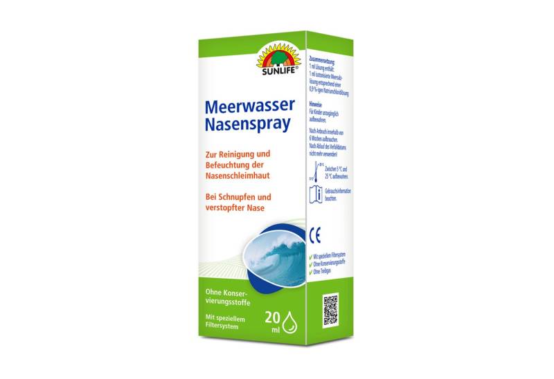 SUNLIFE Nasendusche SUNLIFE® Meerwasser Nasenspray 20 ml Nasenspülung Nasenreinigung von SUNLIFE