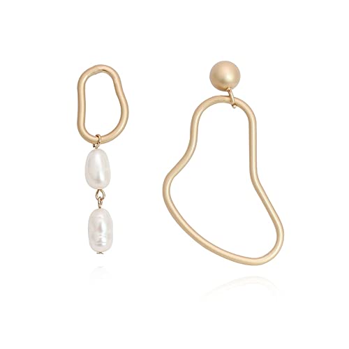 Damen-Ohrringe, Ohrring, Vintage-Perle, unregelmäßige asymmetrische Ohrringe für Damen-Statement-Schmuck, festlicher Bankett-Schmuck, Damen-Schmuck von SUNMME