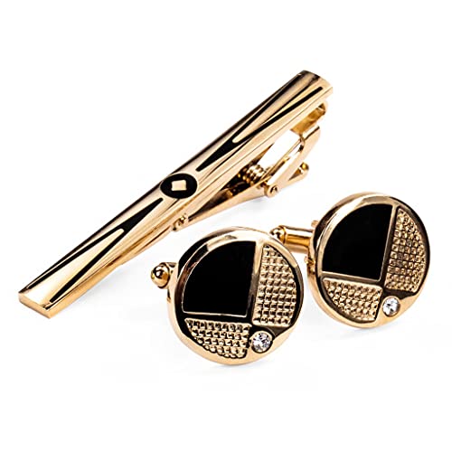 Legierung Gold Krawattenklammer Krawattennadel Manschettenknöpfe Set Modedesign Anzug Zubehör Männliche Geschenke von SUNMME