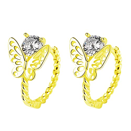 Ohrringe für Frauen und Mädchen, kleine Schmetterlings-Ohrstecker, superglänzende Diamant-Ohrringe, leichte Luxus-Ohrringe für den Urlaub von SUNMME