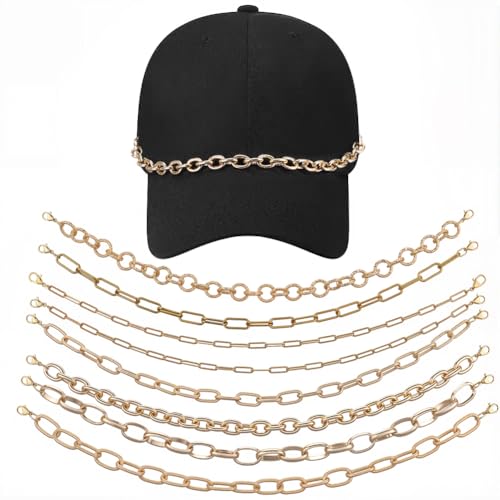 SUNNYCLUE 1 Box 8 Stil Hut Kette Charms Hut Ketten Bulk Golden Abnehmbare Verschiedene Stile 304 Edelstahl Aluminium Baseball Caps Charms für Damen Herren DIY Mesh Baseball Caps Zubehör Dekoration von SUNNYCLUE