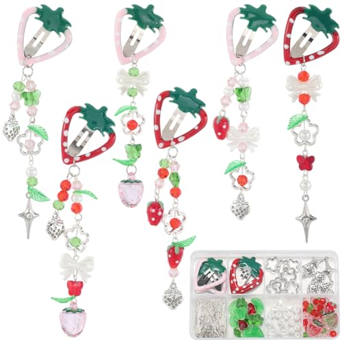 SUNNYCLUE 1 Box DIY 6 Sets Quasten Haarspangen Making Kit Erdbeer-Haarspangen mit Perlen süße Frucht Mode Haarspange Quaste Snap Barrettes für Frauen Zopf lang kurz dünn dick Haar Zubehör SUNNYCLUE 1 Box DIY 6 Sets Quasten Haarspangen Making Kit Erdbeer-Haarspangen mit Perlen süße Frucht Mode Haarspange Quaste Snap Barrettes für Frauen Zopf lang kurz dünn dick Haar Zubehör von SUNNYCLUE
