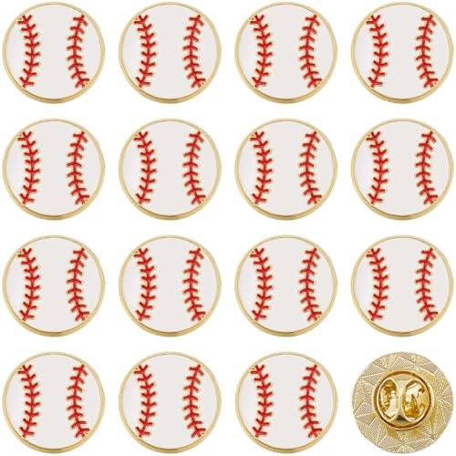 SUNNYCLUE 1 Box Mit 20 Baseball Ansteckern Sport Emaille Anstecker Großpackung Legierung Rundes Revers Kleine Schicke Metallbroschen Mit Teamsport Motiven Für Männer Und Frauen Rucksäcke Muster Hüte T von SUNNYCLUE