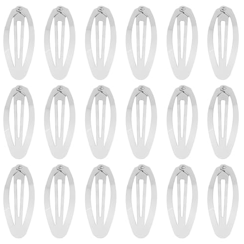 SUNNYCLUE 100 Stück 2 Zoll 5cm Silberne Haarspange Mit Druckknopf Ovale Haarspangen Aus Metall Eisen Klein Dünn Süße Haarnadeln Haarspangen Haarhalter Clips Dekorationen Für Frauen Haarspangen DIY Bas von SUNNYCLUE