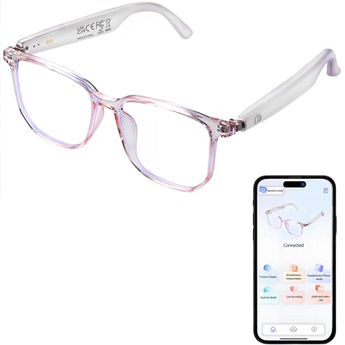 SUNSEATON Intelligente Brille, AI-Übersetzer, Bluetooth-Brille für Herren und Damen, mit Mikrofon für Smartphone, Anrufe, Musikhören, 110+ Sprachen von SUNSEATON