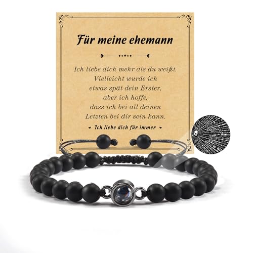 SUNSH Männer Geschenke Ich Liebe Dich 100 Sprachen Projektions Armband Geschenk Für Ehemann Männer Armband Partner Geschenke Valentinstag Weihnachtstag Geburtstagsgeschenk Jahrestag Geschenk von SUNSH