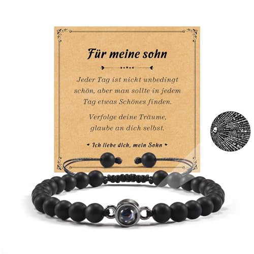 SUNSH Sohn Armband Sohn Geschenke von Mama Papa Mutter Armbänder für Jungen Weihnachten Sohn Teenager Jungen Geschenkideen Jungen Geburtstag Geschenke für Jungen Valentinstag Geschenke von SUNSH