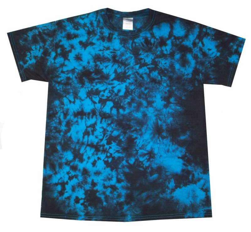 Blau-Schwarzes Scrunch Tie Dye T-Shirt, Handgefertigt in Großbritannien Blau-Schwarzes Scrunch Tie Dye T-Shirt, Handgefertigt in Großbritannien von SUNSHINECLOTHINGuk