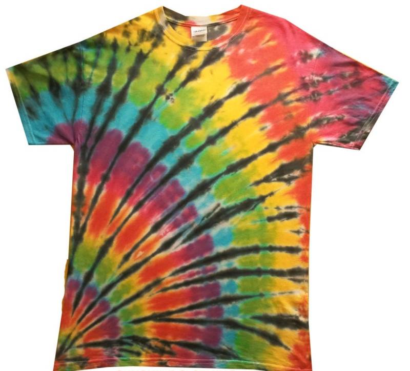 Corner Rainbow, Tie Dye T-Shirt, Handgefärbt in Großbritannien von SUNSHINECLOTHINGuk