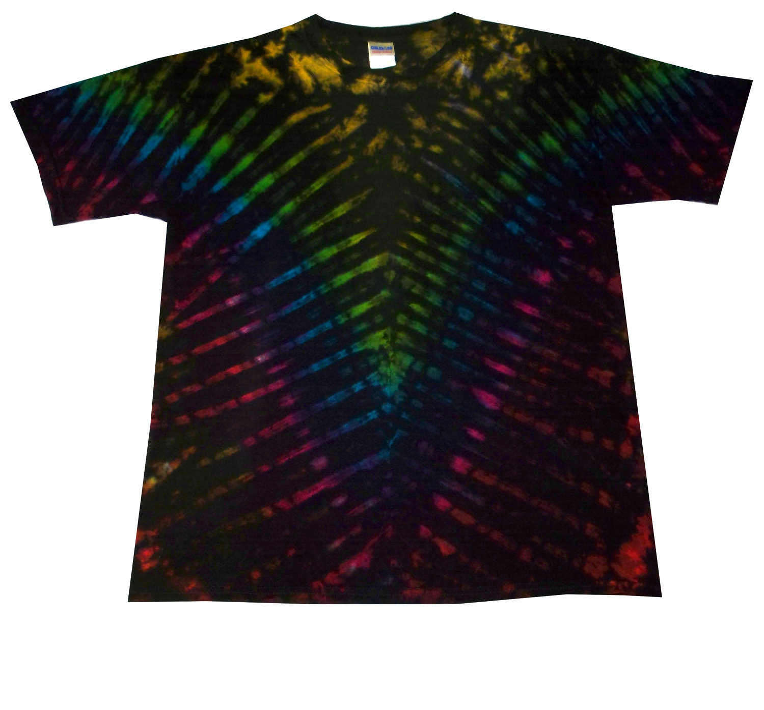 Dark Rainbow V Tie Dye T-Shirt, Handgefertigt in Großbritannien Dark Rainbow V Tie Dye T-Shirt, Handgefertigt in Großbritannien von SUNSHINECLOTHINGuk