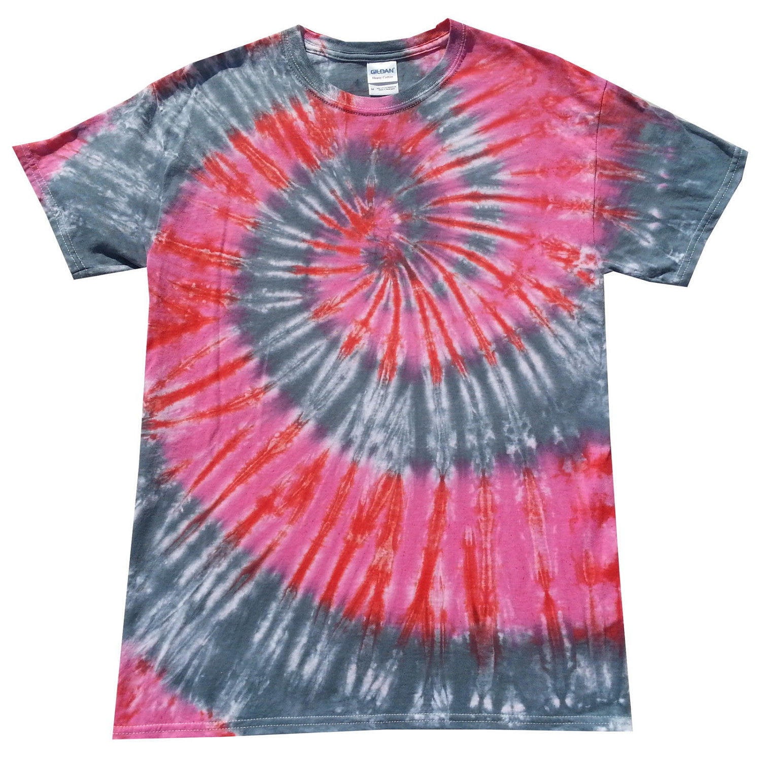 Pink Und Grau Spiral Batik T-Shirt, Handgefertigt in Großbritannien Pink Und Grau Spiral Batik T-Shirt, Handgefertigt in Großbritannien von SUNSHINECLOTHINGuk