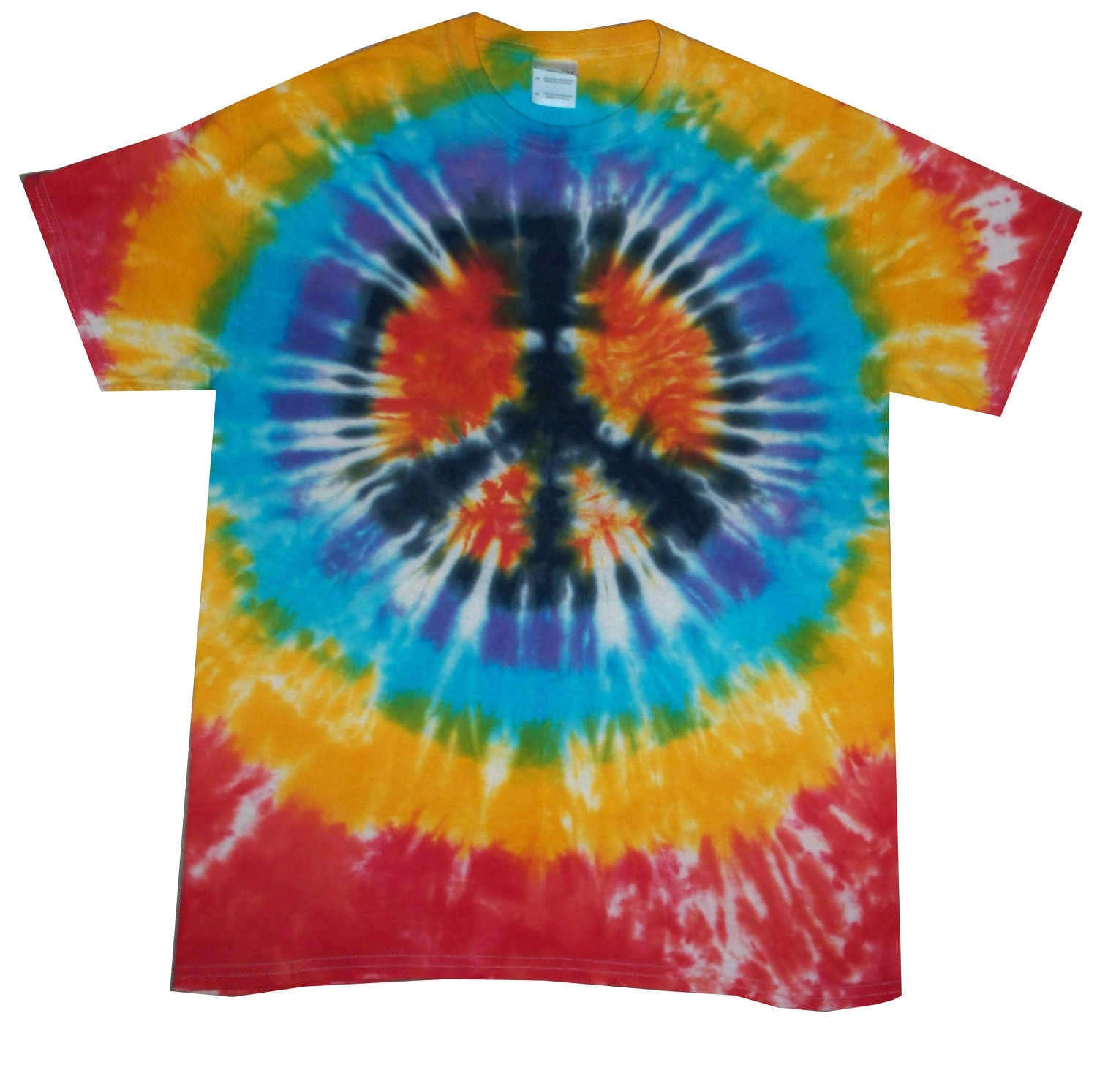Rainbow Peace Cnd Batik-T-Shirt, Handgefertigt in Großbritannien Rainbow Peace Cnd Batik-T-Shirt, Handgefertigt in Großbritannien von SUNSHINECLOTHINGuk