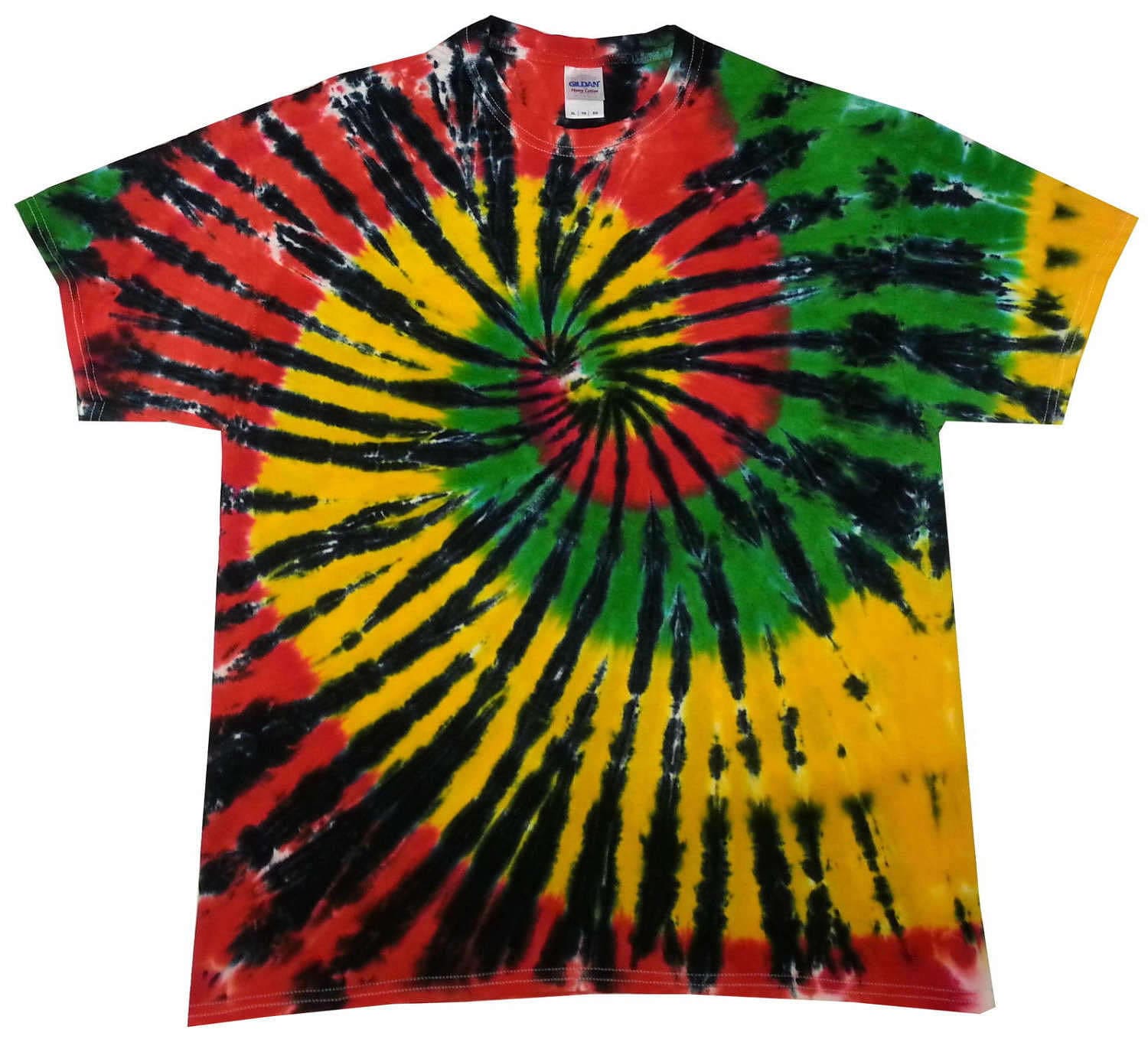 Rasta Spiral Batik T-Shirt, Handgefärbt in Großbritannien Rasta Spiral Batik T-Shirt, Handgefärbt in Großbritannien von SUNSHINECLOTHINGuk