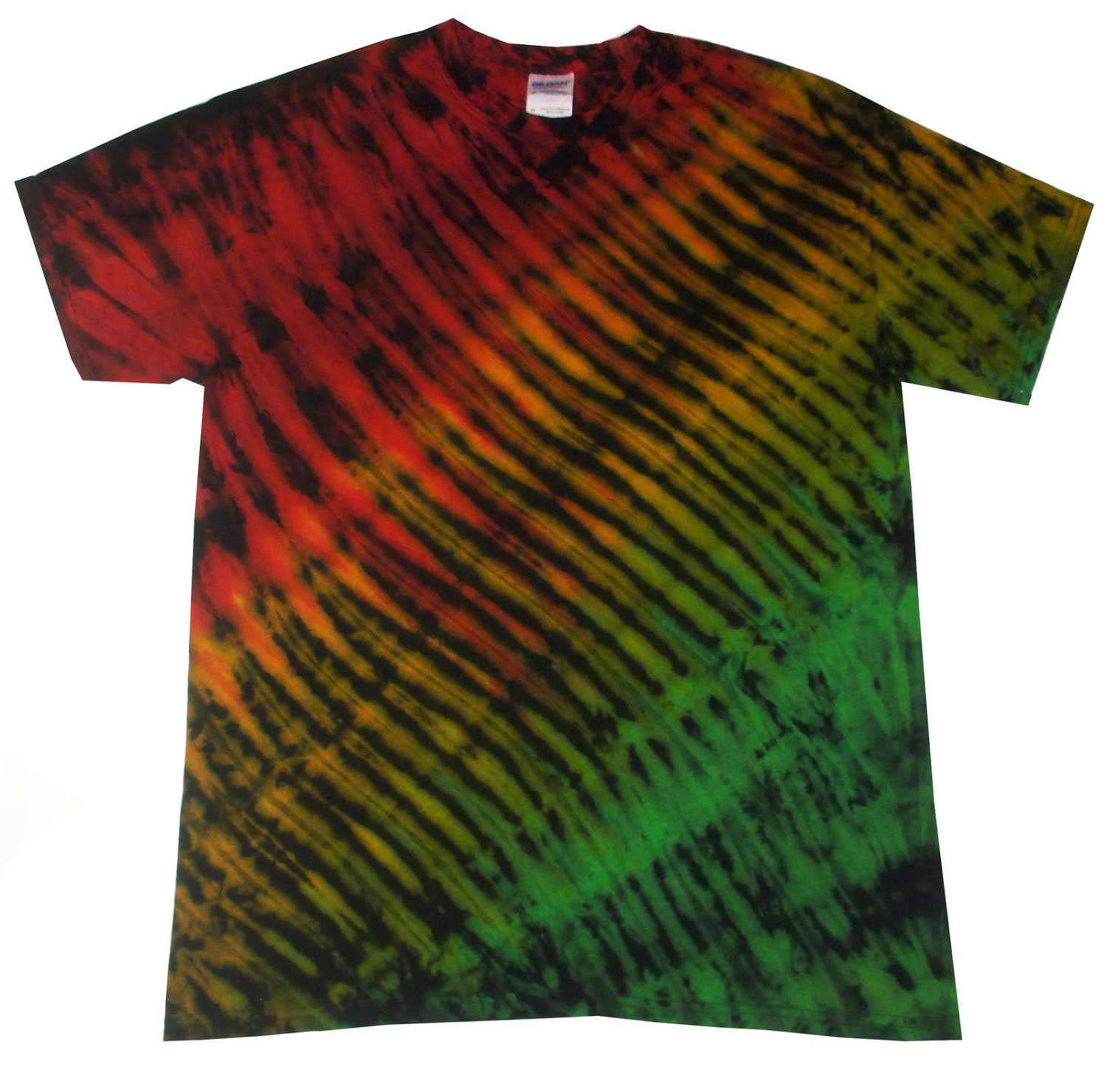 Rasta Wave Batik-T-Shirt, Handgefertigt in Großbritannien Rasta Wave Batik-T-Shirt, Handgefertigt in Großbritannien von SUNSHINECLOTHINGuk