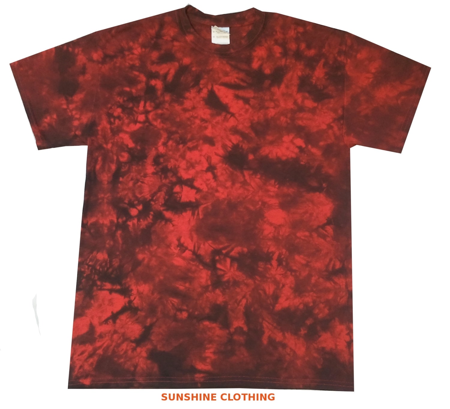 Rot Und Schwarz Scrunch Tie Dye T-Shirt, Handgefärbt in Großbritannien Rot Und Schwarz Scrunch Tie Dye T-Shirt, Handgefärbt in Großbritannien von SUNSHINECLOTHINGuk