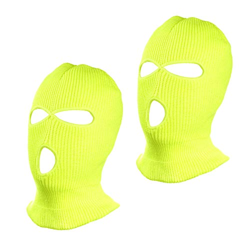 SUNTRADE 3 Loch Beanie Gesichtsmaske Ski für Männer und Frauen, 2er Set (GELB) von SUNTRADE