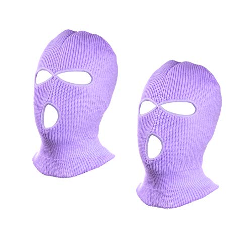 SUNTRADE 3 Loch Beanie Gesichtsmaske Ski für Männer und Frauen, 2er Set (HELLES LILA) von SUNTRADE