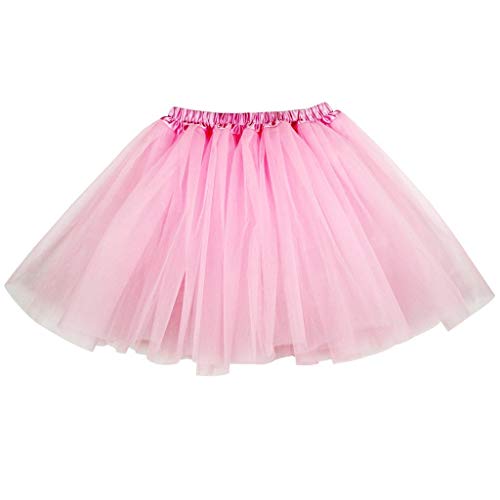 SUNTRADE 3-lagiger Tüllrock Ballerina Tutu Tanzrock Mädchen Damen, Pink, M/L von SUNTRADE