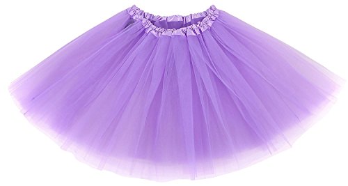 SUNTRADE 3-lagiger Tüllrock Ballerina Tutu Tanzrock Mädchen Damen, Violett, M/L von SUNTRADE