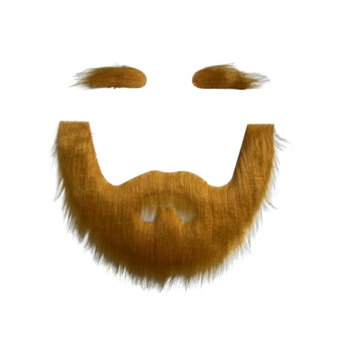 SUNTRADE Fake Schnurrbart Set Fake Bart Schnurrbart DIY Selbstklebendes Gesichtshaar für Kostüm und Halloween Festival Party (Dunkelgold) von SUNTRADE