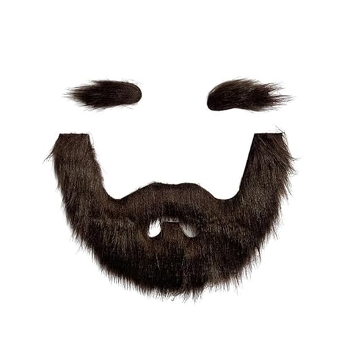 SUNTRADE Fake Schnurrbart Set Fake Bart Schnurrbart DIY Selbstklebendes Gesichtshaar für Kostüm und Halloween Festival Party (braun) von SUNTRADE