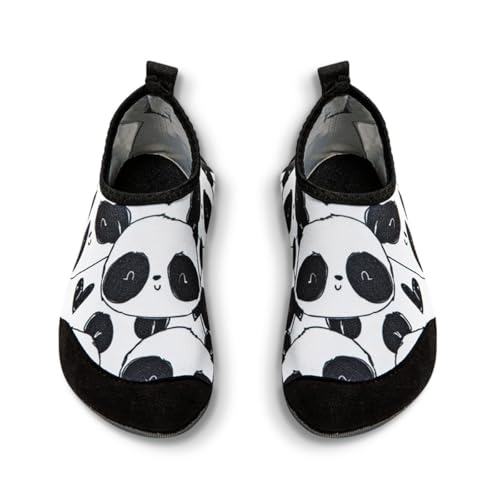 SUNXBUK Hausschuhe Kinder,Barfussschuhe Jungen Mädchen Rutschfest Panda Thema,Barfußchuhe Kinder Weiche,Barfussschuhe Hausschuhe Leicht Kleinkind für Den Täglichen Gebrauch Gr.28-29 von SUNXBUK