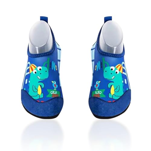 SUNXBUK Hausschuhe Kinder,Barfussschuhe Jungen rutschfest Dinosaurier Thema,Barfußchuhe Kinder Weiche,Barfussschuhe Hausschuhe Leicht Kleinkind Dekoration für Den Täglichen Gebrauch 28-29 EU von SUNXBUK