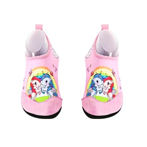 SUNXBUK Hausschuhe Kinder Mädchen,Barfussschuhe Kinder Rutschfest Leicht Pantoffeln kinder,Barfussschuhe Atmungsaktive Hüttenschuhe für Lauflernschuhe Kleinkinder Weich Niedlich Slippers Gr.30-31 von SUNXBUK